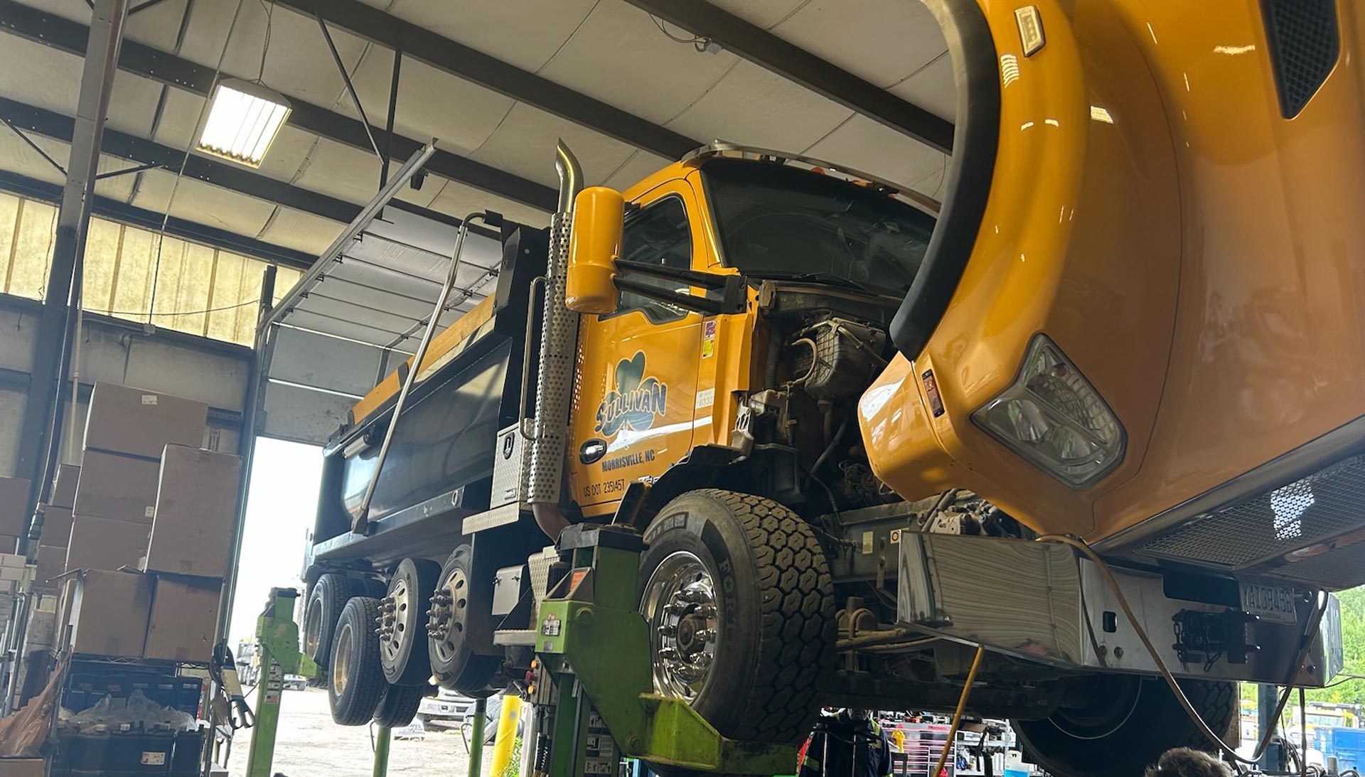 Sullivan Truck being serviced