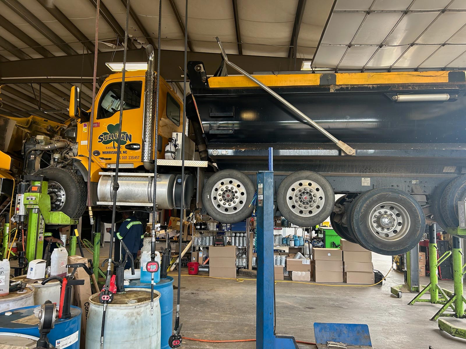 Sullivan Truck being serviced