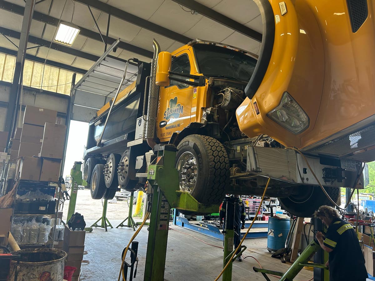 Sullivan Truck being serviced